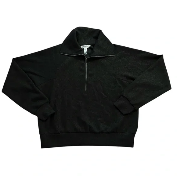 NWOT SPANX AirEssentials Half Zip with Shimmer in very black/Silver shimmer in M - Picture 5 of 10